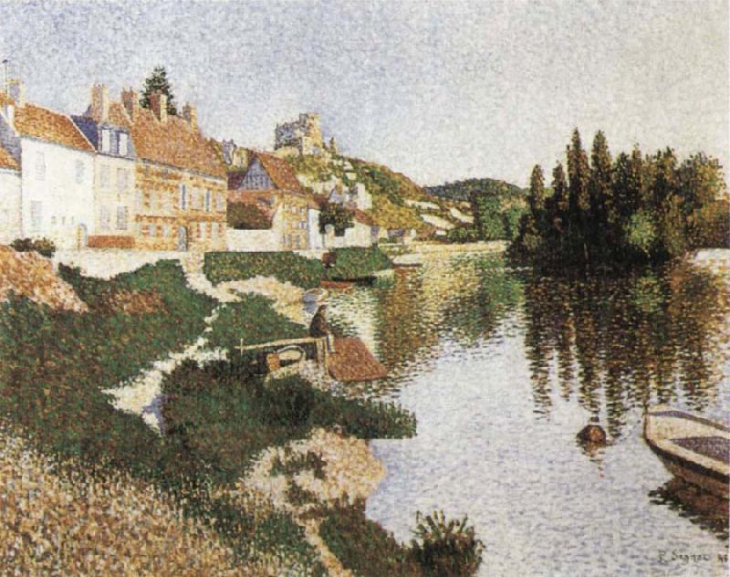 Paul Signac Riverbank,Petie Andely oil painting picture